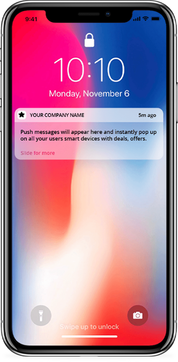 Push notification screen